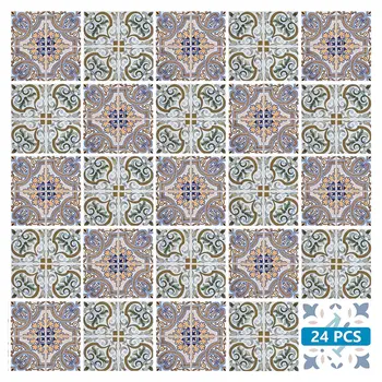 6" X 6" Blue Mia Peel And Stick Removable Tiles