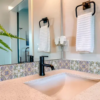 6" X 6" Blue Mia Peel And Stick Removable Tiles