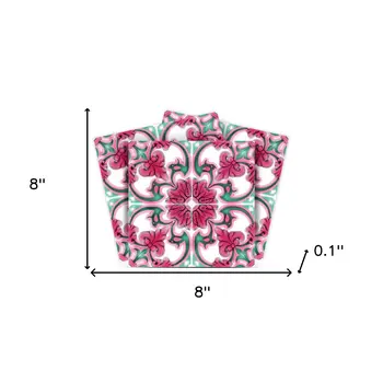 8" X 8" Rosa Pink Lea Removable Peel and Stick Tiles