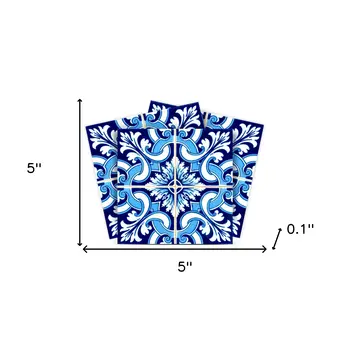 5" X 5" Blue Bali Removable Peel and Stick Tiles