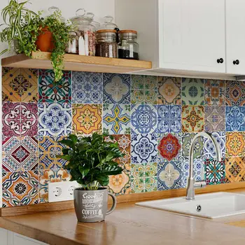 6" X 6" Josephina Mutli Mosaic Peel and Stick Tiles