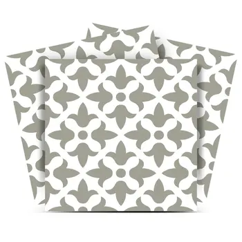 6" X 6" Sage Gray Fleur Removable Peel and Stick Tiles