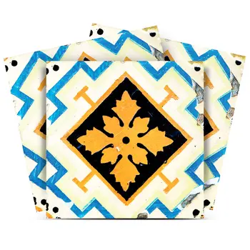 4" x 4" Gold Snowflake Peel and Stick Removable Tiles