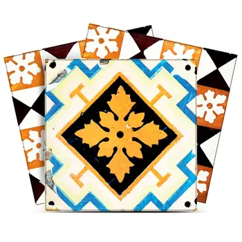 7" x 7" Snowflake and Diamond Peel and Stick Removable Tiles