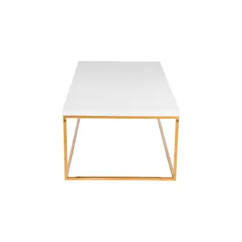 47" White and Gold Wood And Metal Frame Coffee Table