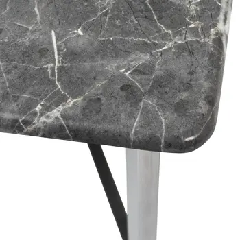 47" Black and Silver Wood And Metal Cross Legs Coffee Table