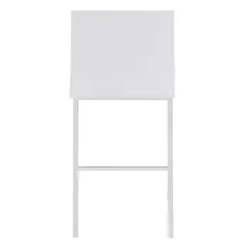Set of Two 24" White And Silver Steel Low Back Counter Height Bar Chairs