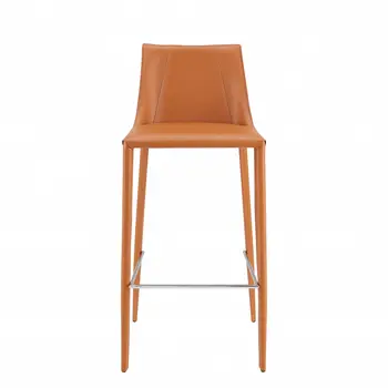 30" Terra Cotta Steel Low Back Bar Height Bar Chair