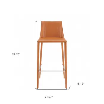 30" Terra Cotta Steel Low Back Bar Height Bar Chair