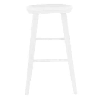 29" White Manufactured Wood Backless Bar Height Bar Chair