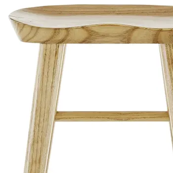 26" Natural Manufactured Wood Backless Counter Height Bar Chair