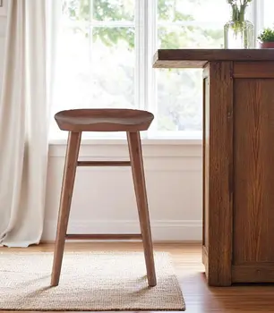 25" Brown Manufactured Wood Backless Counter Height Bar Chair