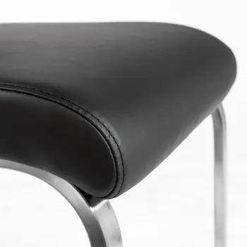 Set of Two Black and Silver Upholstered Leather Dining Side Chairs