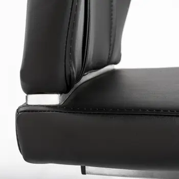 Set of Two Black and Silver Upholstered Leather Dining Side Chairs