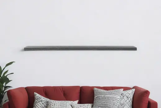 75" Gray Wooden Wall Mounted Floating Shelf