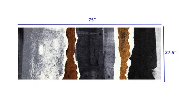 2' X 6' Gray and Brown Abstract Southwest Washable Runner Rug