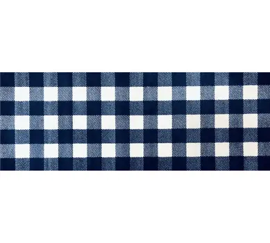 2' X 6' Navy and White Buffalo Plaid Washable Runner Rug