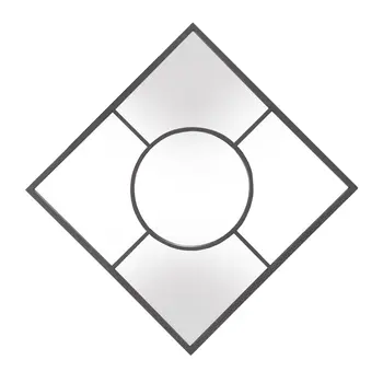 24" Graphite Square Metal Framed Accent Mirror