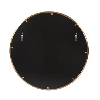 32" Antiqued Brushed Brass Round Wall Mirror