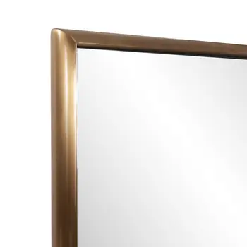 Antiqued Brushed Brass Rectangular Wall Mirror