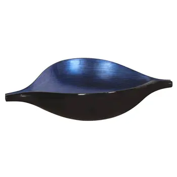 Sleek Blue and Black Lacquer Centerpiece Eye Bowl