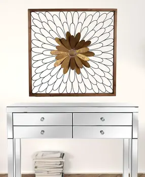30" X 2" Black Iron Square Framed Art