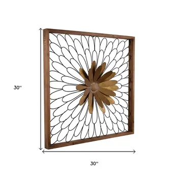 30" X 2" Black Iron Square Framed Art