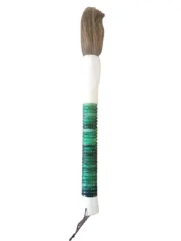 Light Green Jade Abacus Disc Decorative Calligraphy Brush