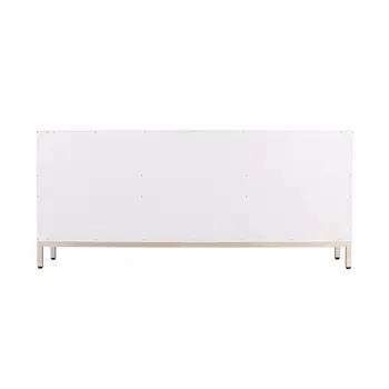 59" White and Gold Sideboard with Three Doors