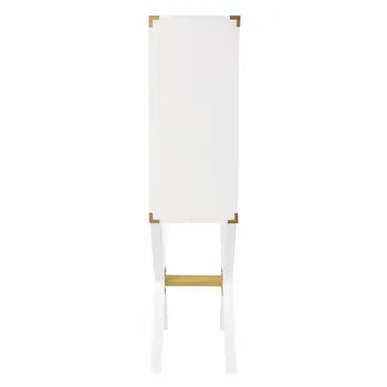 30" White Corner Display Stand With One Shelf And One Drawer