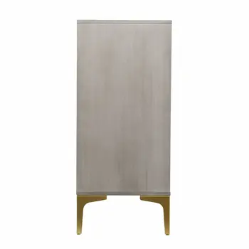 32" Gray Solid Wood Sideboard with Two Doors