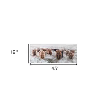 Angelic Highland Cow Herd Wood Plank Wall Art