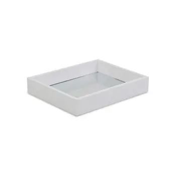 White Shagreen Mirrored Tray