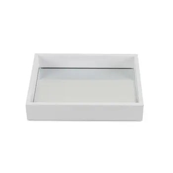 White Shagreen Mirrored Tray