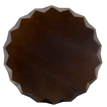 29" Brown Solid Wood Octagon Coffee Table