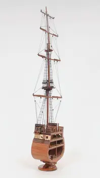 34" Brown Boat Model Sculpture