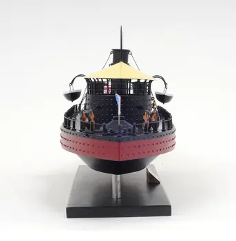 11" Black and Red Solid Wood Hand Painted 1862 USS Monitor Model Boat