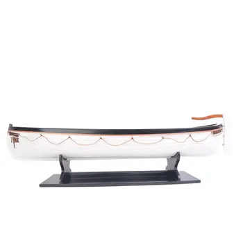 6" Brown and White Solid Wood Hand Painted RMS Titanic Lifeboat No.7 Model Boat