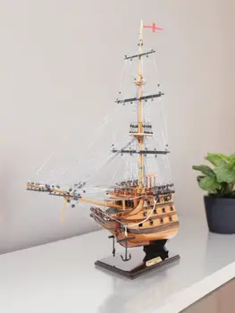 29" Wood Brown HMS Victory Bow Section Hand Painted Decorative Boat