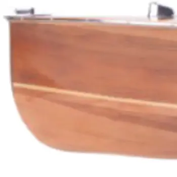 9" Wood Brown Solid Wood Hand Painted c1928 Chris Craft Triple Cockpit Large Model Boat