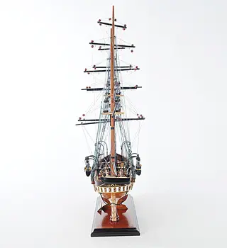 24" Wood Brown Solid Wood Hand Painted 1862 CSS Alabama Model Boat