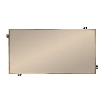 43" Champagne Mirrored And Metal Rectangular Mirrored Coffee Table