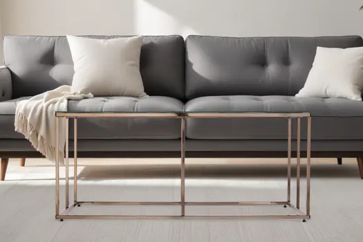 42" Clear and Champagne Glass and Metal Coffee Table