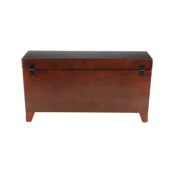 39" Brown Wood With Iron Trunk Coffee Table