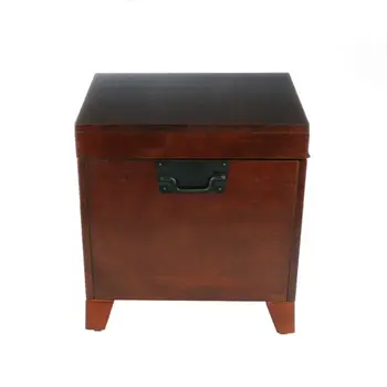 39" Brown Wood With Iron Trunk Coffee Table