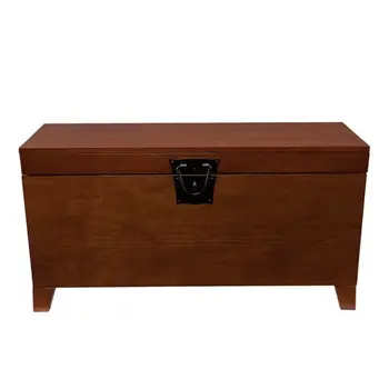 39" Brown Manufactured Wood And Metal Rectangular Coffee Table