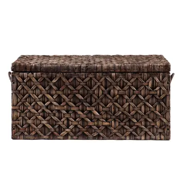 38" Brown Manufactured Wood And Metal Rectangular Coffee Table