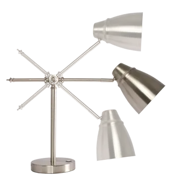Brushed Silver LED Adjustable Desk Lamp