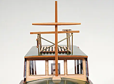 15" Black and Green Solid Wood Hand Painted 1934 Hemingway Pilar Fishing Boat Model Boat
