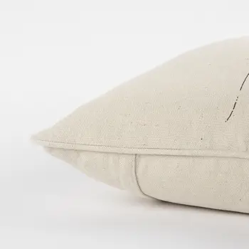 Gray and Cream Canvas Gather Decorative Throw Pillow